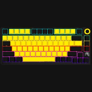 LORGAR KBP7075W, Wireless 75% Mechanical Gaming Keyboard Pro, Black/yellow, EN layout