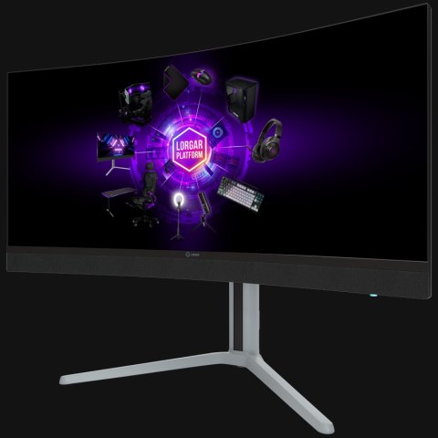 LORGAR Monitor Gamingowy UWQHD Mini LED 34″ Zakrzywiony, Czarno Szary