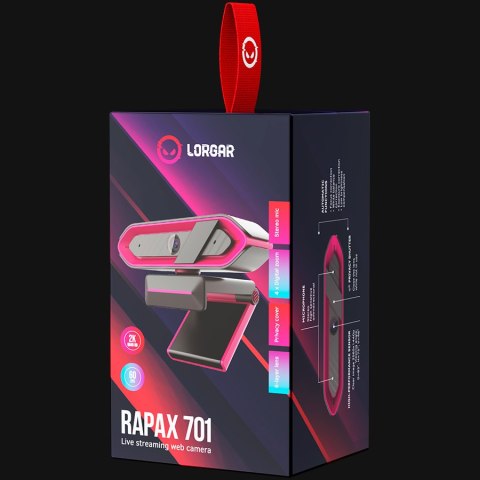 LORGAR Rapax 701, Streaming Camera,2K 1080P/60fps, 1/3'',4Mega CMOS Image Sensor, Auto Focus, Built-in high sensivity low noise 