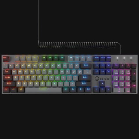 LORGAR Klawiatura Gamingowa Azar 514, Przewodowa, RGB, Czarna
