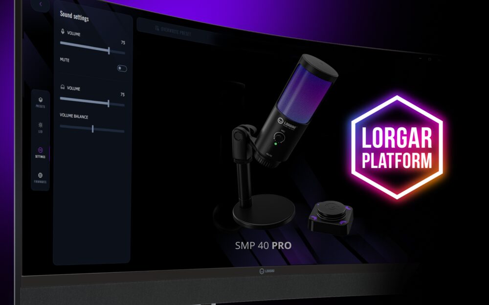 Aplikacja LORGAR PLATFORM — ustawienia dźwięku dla mikrofonu SMP 40 PRO